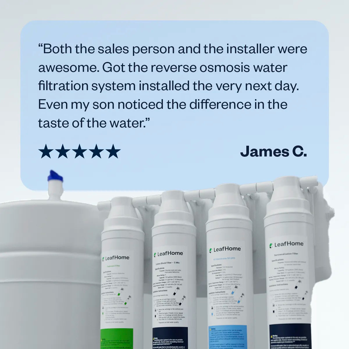 3 year replacement kit - includes (1) sediment, (1) carbon, (1) RO membrane filter and (1) remineralization filter